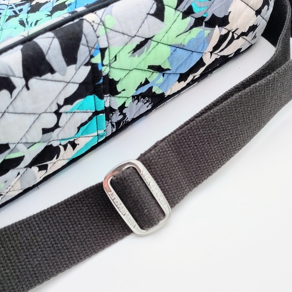 Vera Bradley Camofloral Laptop Messenger Bag Blue Floral Quilted - Picture 5 of 11